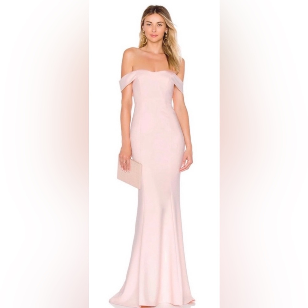 LIKELY Bartolli Blush Pink Off-the-Shoulder Mermaid Gown Size 0 NWT